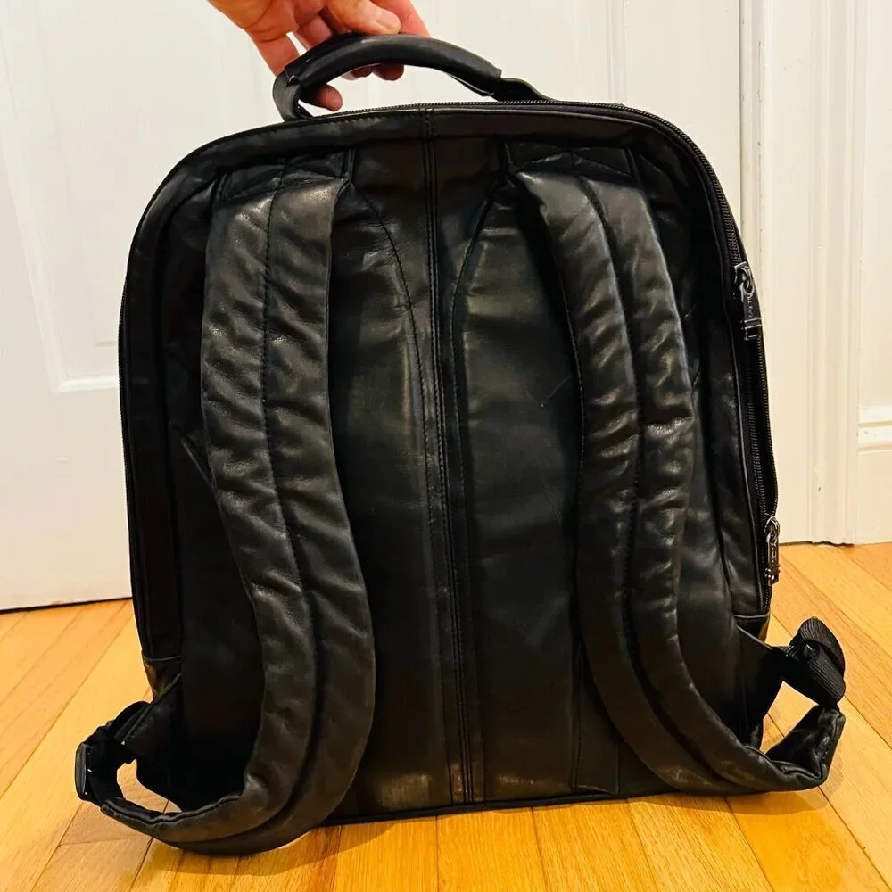 Tumi Vintage Alpha Napa Leather Laptop Backpack Carry Bag 9640D3